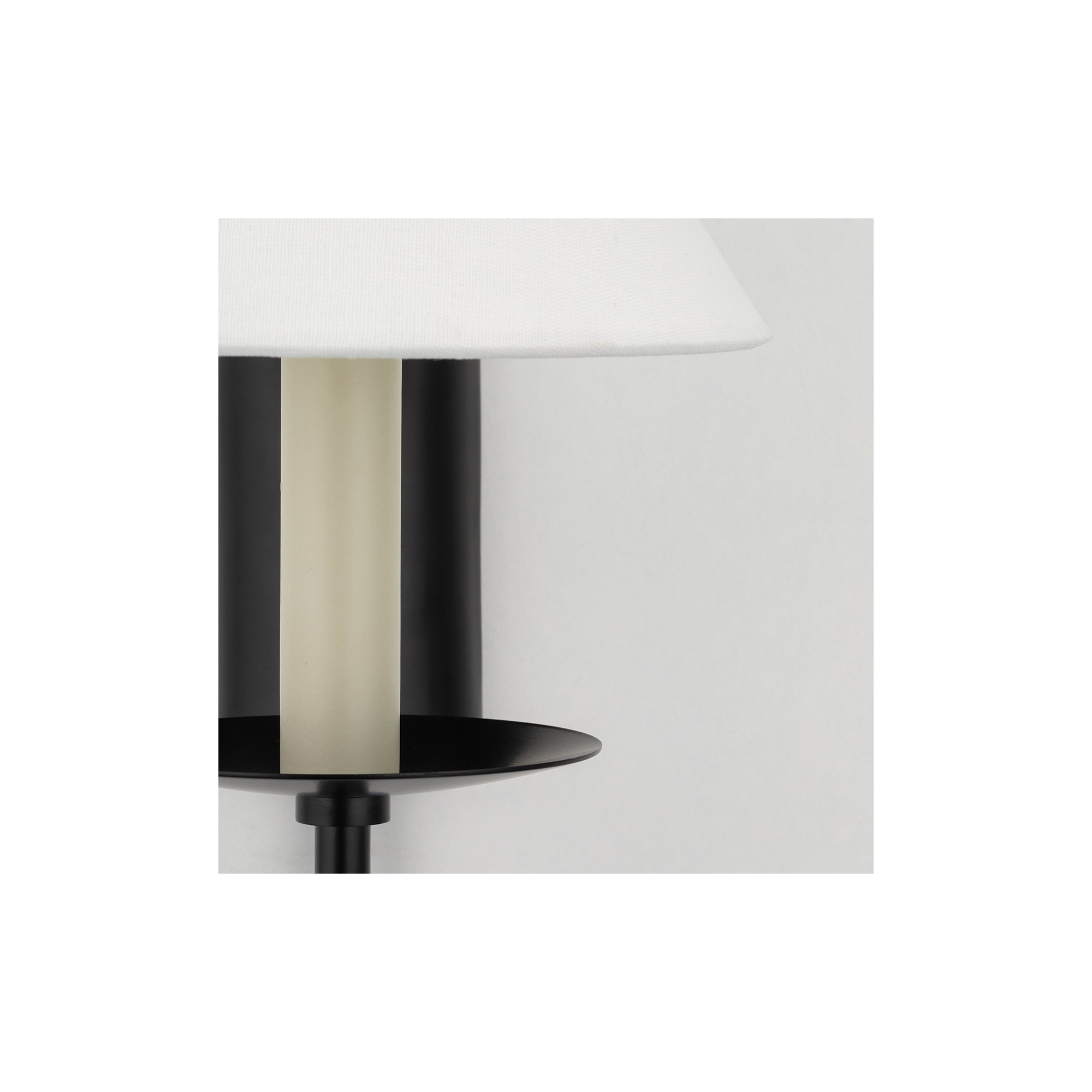 Single Light Steel Dimmable Candle Wall Light, Soft Black