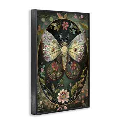 Giclée encadrée par un papillon de nuit victorien vert, design par The Dutch Lady