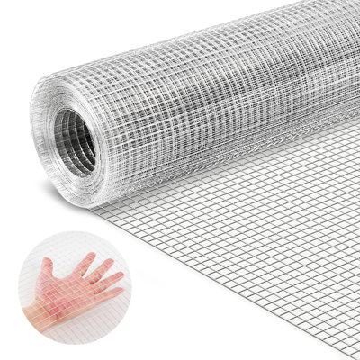 Hardware Cloth, 1/2 inch 72 inch x 100 ft 19 Gauge Chicken Wire Fence, Hot-Dip Galvanized After Welding Metal Wire Mesh Roll, Garden Plant Welded Fencing Roll Supports Poultry Netting Cage Fence