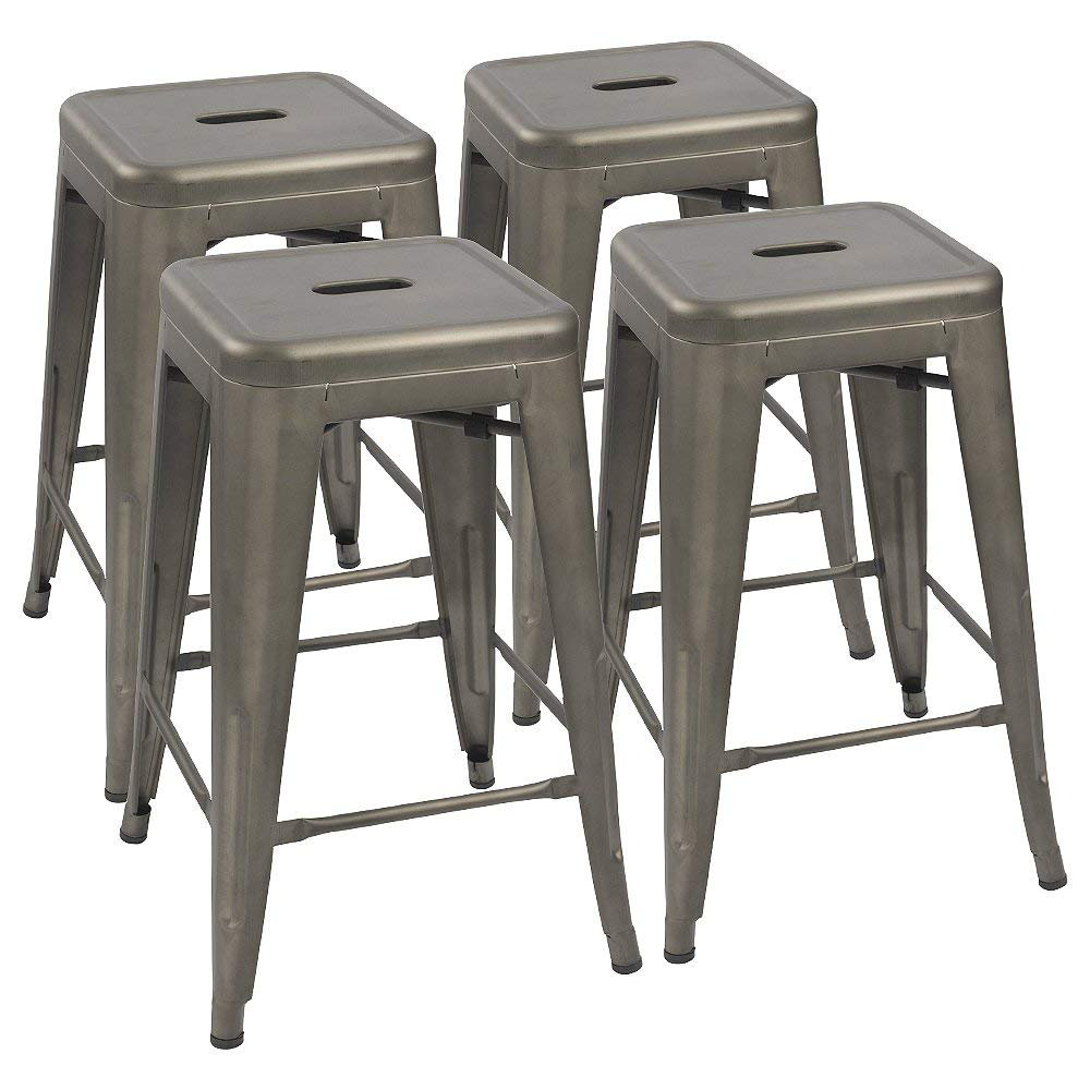 Lehman Counter Stool with Metal Frame (Set of 4) Williston Forge