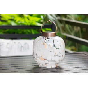 Solar Cabin Lantern 7.25" Handblown Glass - Toasted Marshmallow