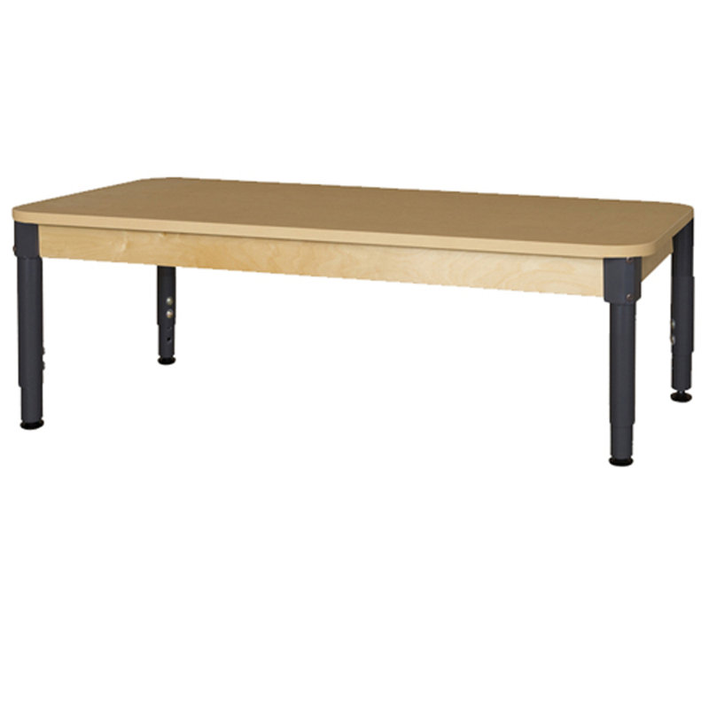 Natural Unfinished Wood Adjustable Rectangle Activity Table