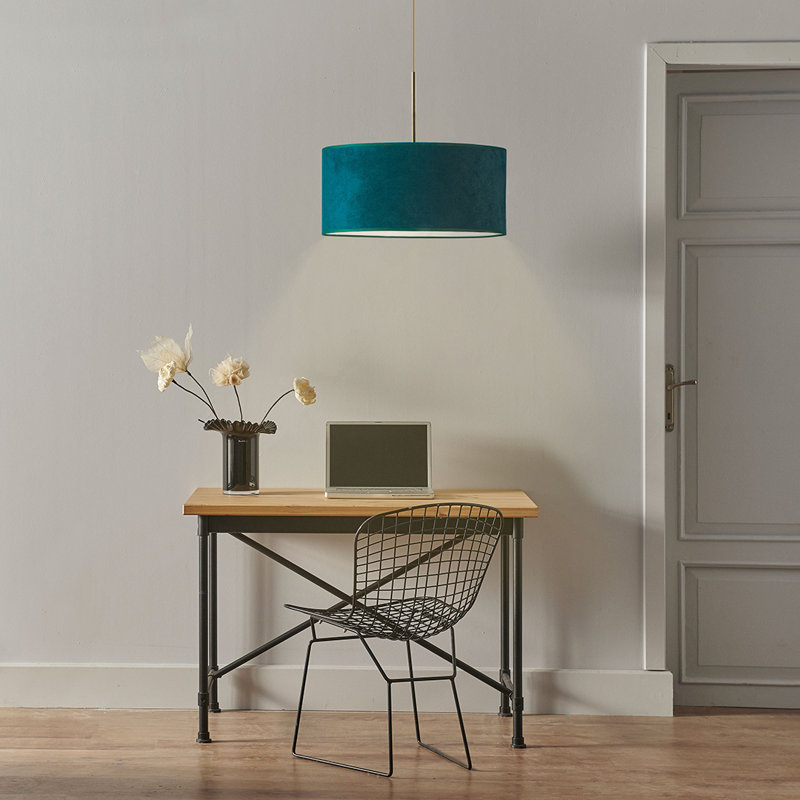 SINTRA VELUR FI 40 CM - Light Drum Pendant, White, Grey