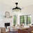 42'' Black Crystal Ceiling Fan with LED Lights For Living Romm & Dining Room