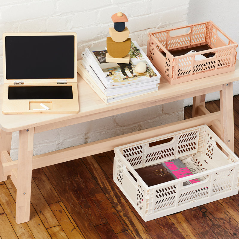 3 Sprouts - Recycled Plastic Crates - Pack of 2 - Medium , Clay