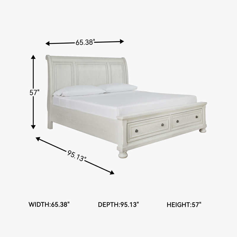 Geovana Sleigh Storage Bed, Queen