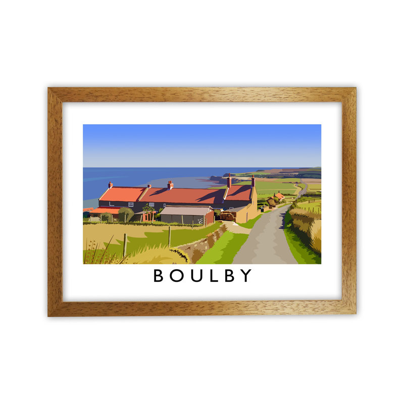 Boulby 2 by Richard O'Neill - Print, 24cm H x 34cm W x 3cm D, Brown Framed
