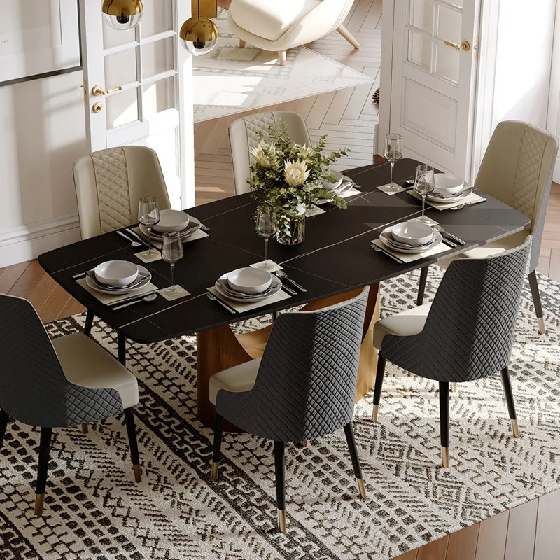 Table de salle à manger Hobart, L 70,87 po x l 35,43 po, Noir