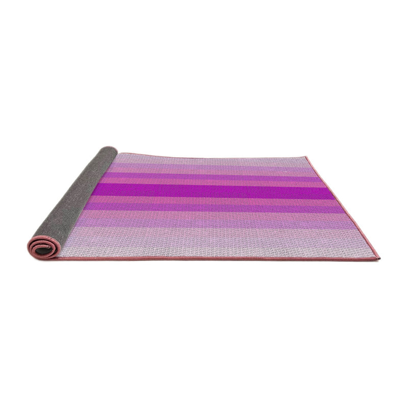 Tapis rose à rayures Khaled, Carré 8 pi
