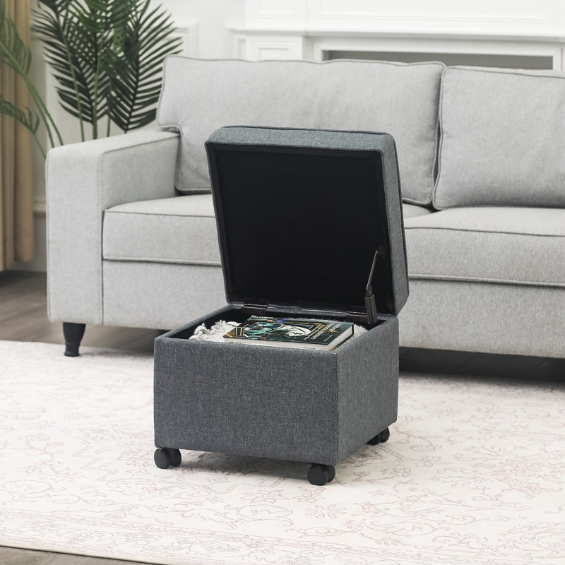 Felixstowe Storage Ottoman Script Fabric With Casters