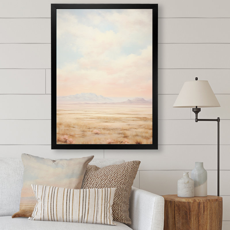 «Pastel Plains Of Tranquility I», reproduction sur toile, Cadre simple noir, H 32 po x l 24 po x P 1 po