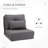 2-In-1 Floor Lazy Sofa With 5 Position Adjustable Backrest, Dark Gray