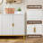 47.2" Fluted Sideboard with Storage Cabinet, Modern Kitchen Sideboard with Adjustable Shelves-124793859