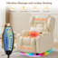 Fauteuil inclinable électrique zéro chaleur avec ensemble chauffant et massant de 2 fauteuils inclinables rembourrés pour salon de cinéma maison avec 3 lumières à DEL latérales / porte-gobelets / port USB et type C-1741744306