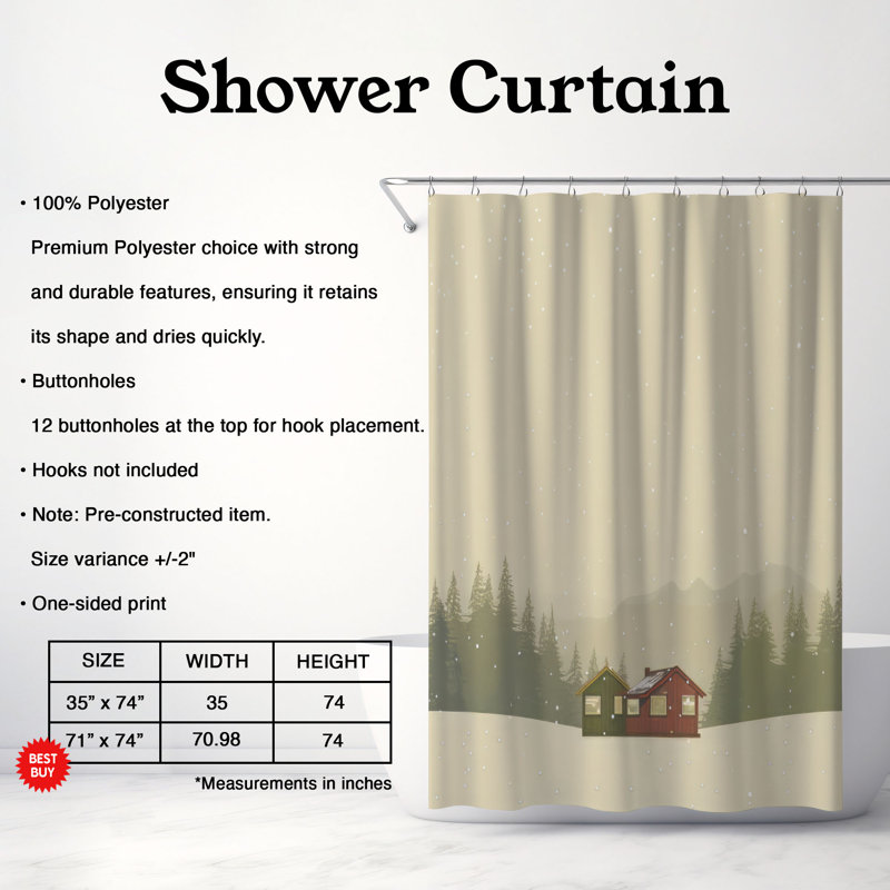 Cosy Fireside - Rideau de douche Premium, L 71 po x L 74 po