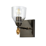 Fun Finial 1 Light Wall Sconce In Dark Bronze With Gold Accents