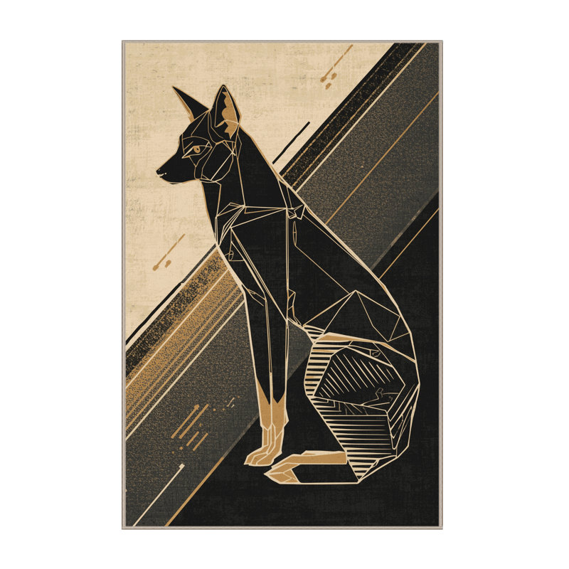 Machine Washable Pavanvir Jackal Modern Geometric Rug in Brown – Binding, 5x8