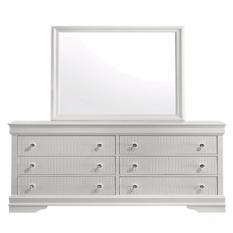 Miroir de style moderne en bois, Blanc