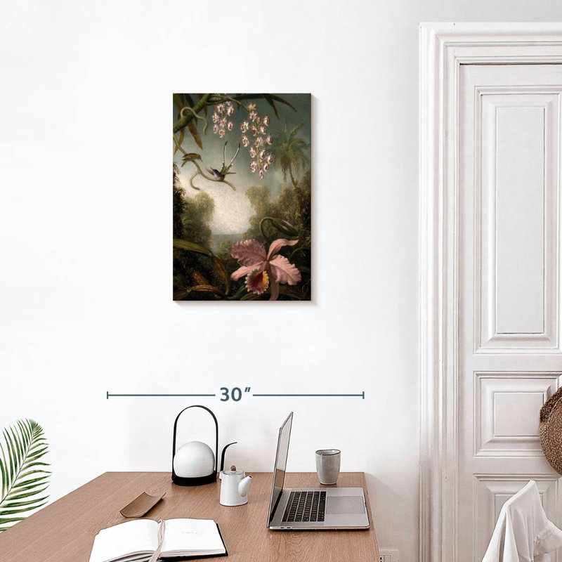 Orchidées Harnek avec colibri, H 24 po x l 16 po
