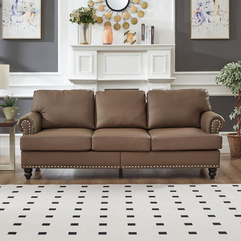 Canapé en tissu 83 po 83 po, Brun