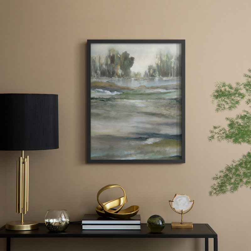 Lake Solitude Framed Print - Solid Wood, 11" H x 9" W, Black