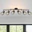 Ensemble d'éclairage sur rail 6 lumières encastrées de style industriel avec plafonnier encastré de cuisine noir-125408933