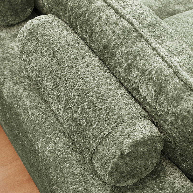 Canapé modulaire spacieux avec méridienne réversible, vert