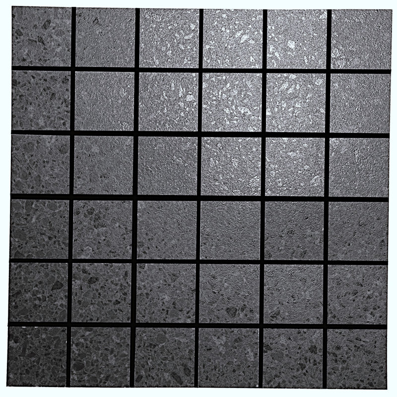 Birthplace 2" W x 2" L Porcelain Terrazzo Look Tile Grid Mosaic Sheet, Pewter