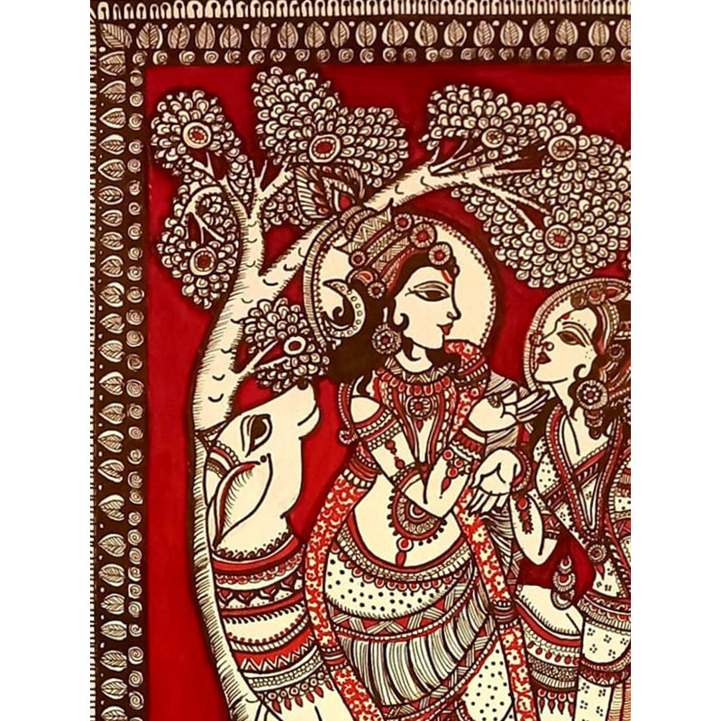 Radha Krishna sur toile | Art de stylo | Par Shalini | Pour la décoration murale