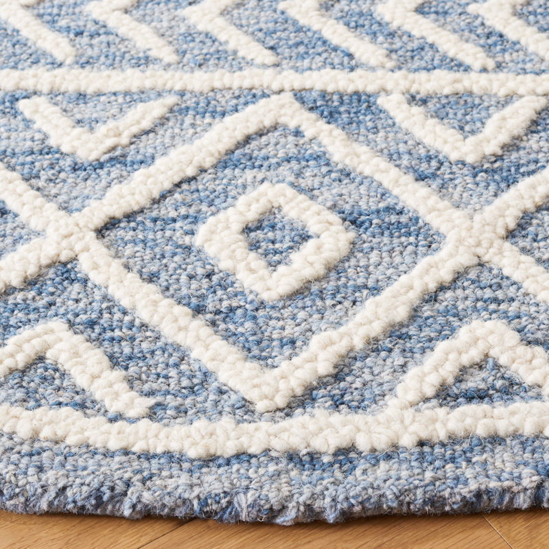 Metro Hand Tufted Wool And Cotton With Latex Southwestern Rug, Round 6'