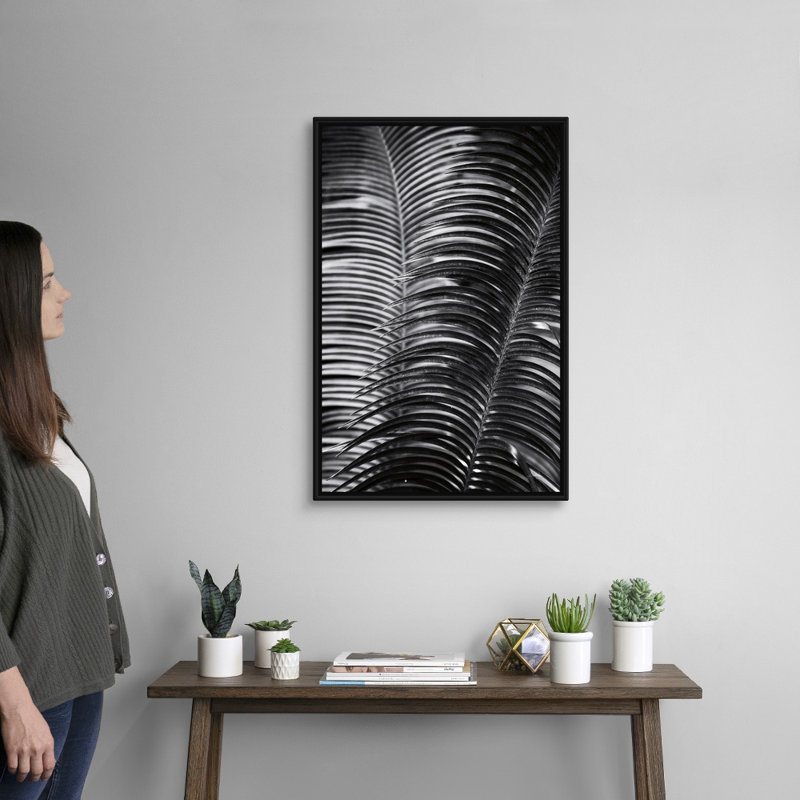 Art mural tropical III, H 32 po x l 22 po, Toile avec cadre noir