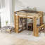 Lit superposé double TG / double avec lit inférieur démontable et bureau, structure de lits superposés en bois massif avec tablettes intégrées et garde-robe, peut être converti en lit mezzanine, naturel-1988474738-1988474737