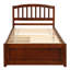 Cadre de lit plateforme simple avec rangement en bois avec deux tiroirs et tête de lit, noyer-1344521300