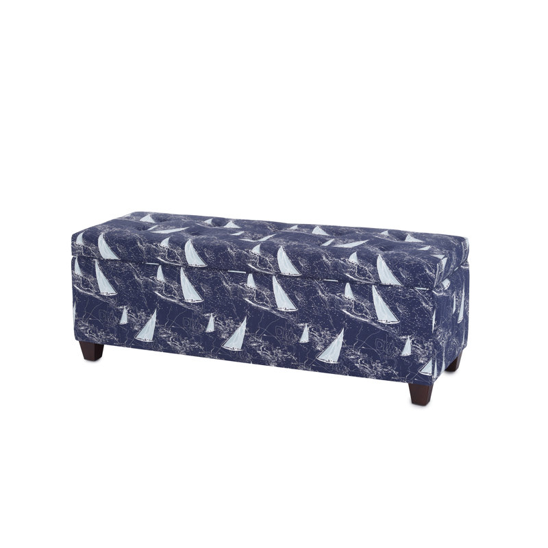 Banc de rangement à couvercle rabattable Cappiello, Indigo