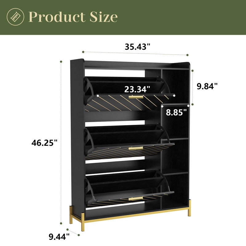 Armoire à chaussures moderne à 3 tiroirs