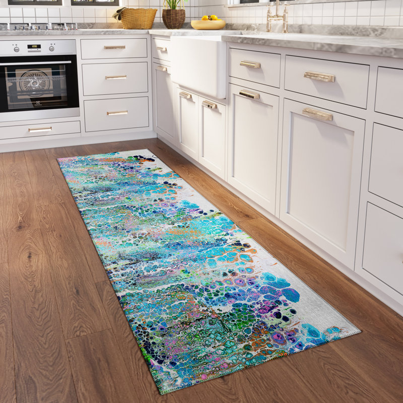 Chenille Abstract Indoor / Outdoor Rug, Runner 2'3" x 7'6"