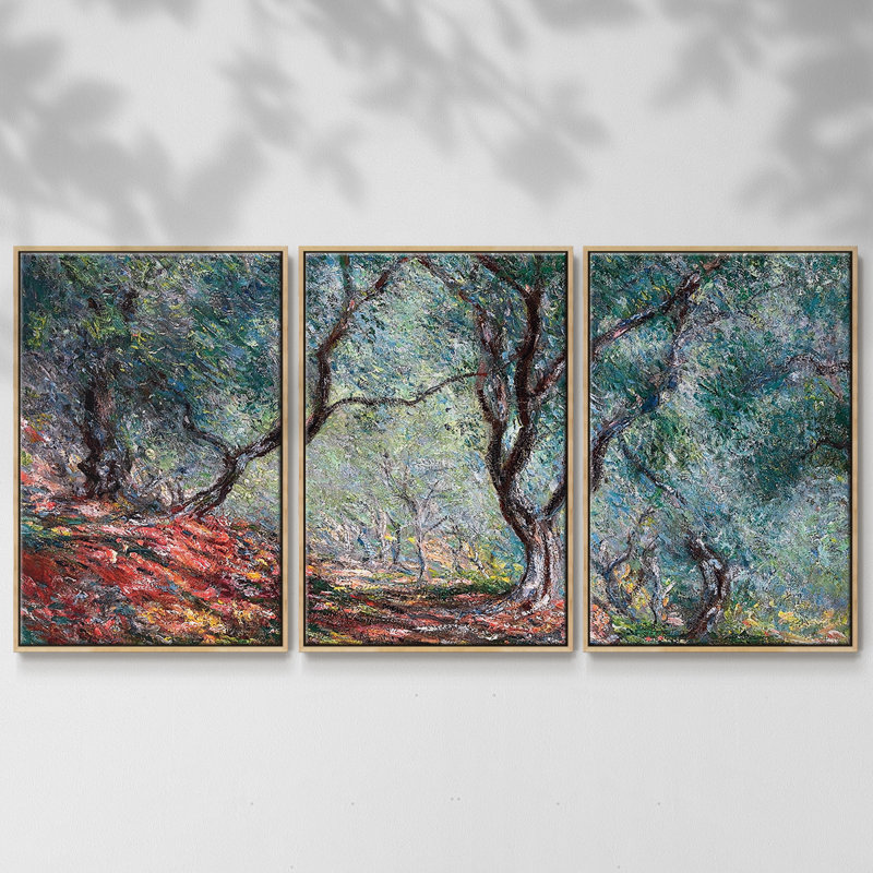 Olive Tree In The Moreno Garden, 1884, reproduction d'art encadrée sur toile, H 40 po x l 78 po x P 2 po, Naturel