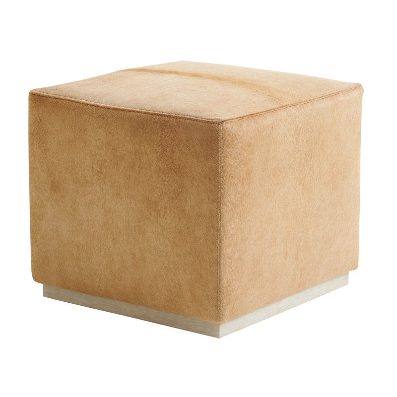 Repose-pieds en cuir Colby, Similicuir beige
