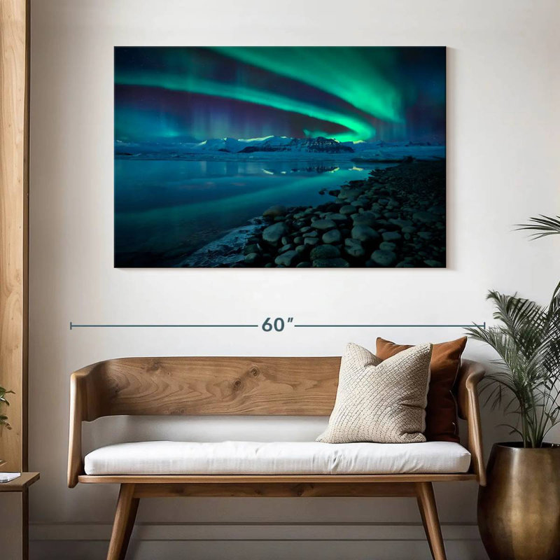 Alvord Jokulsarlon Northern Lights, H 32 po x l 48 po