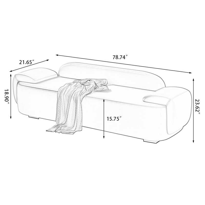 Upholstered Bench, Beige