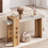 63-Inch Modern Decorative Console Table, Long Wood Entryway Sofa Table, Geometric Cutout Design, Sand-Washed and Natural Oak-292157077
