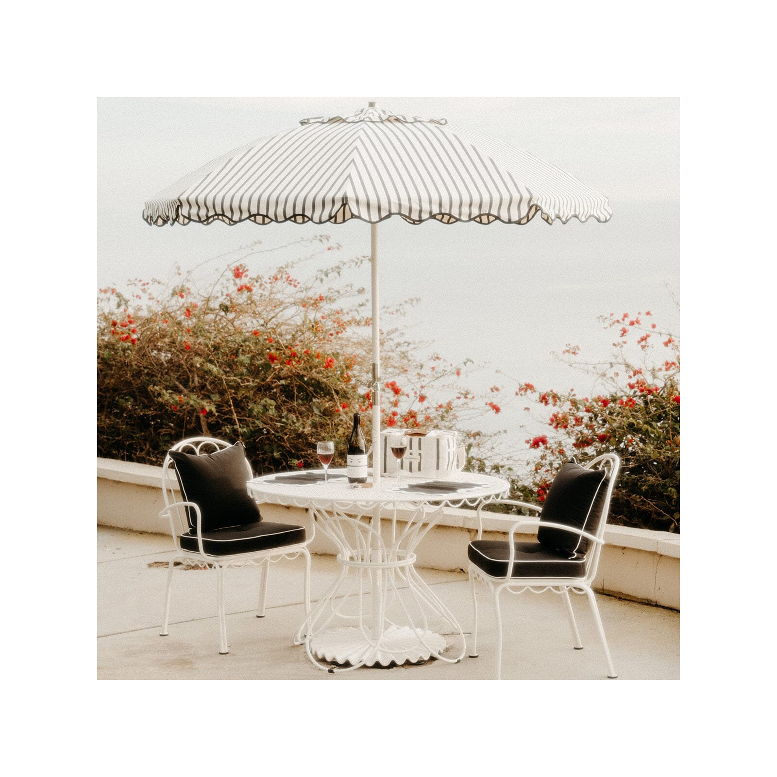 CLUB UMBRELLA - MONACO STRIPE, Black