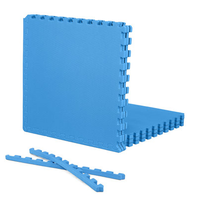 CAP Interlocking Exercise Foam Mats, 24 SQ.FT Diamond, TATAMI, T-Pattern 3/4-Inch Thickness Tiles