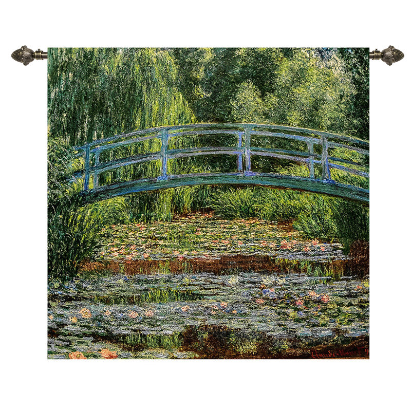 Suspension en coton Monet-pont japonais en coton, H 29 po x l 27 po