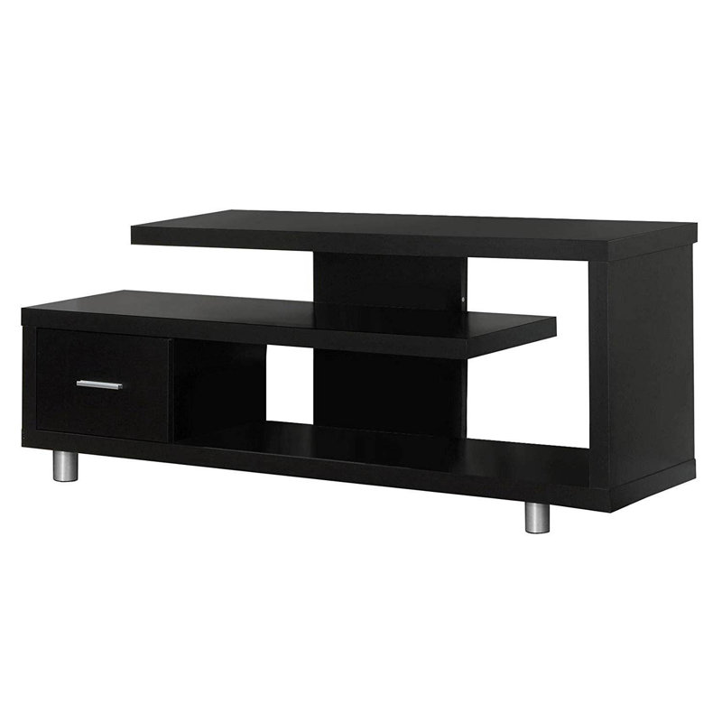 Meuble télé ouvert durable de style moderne Riccio, Espresso, 60"