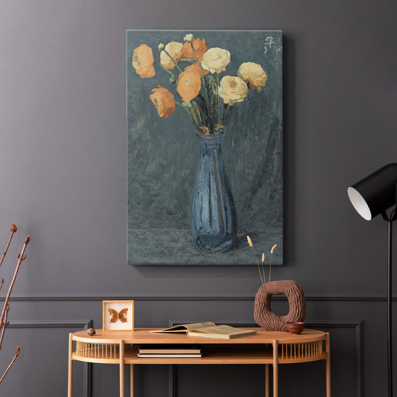 Motif floral rétro CCLII - galerie Cavas, H 18 po x l 12 po
