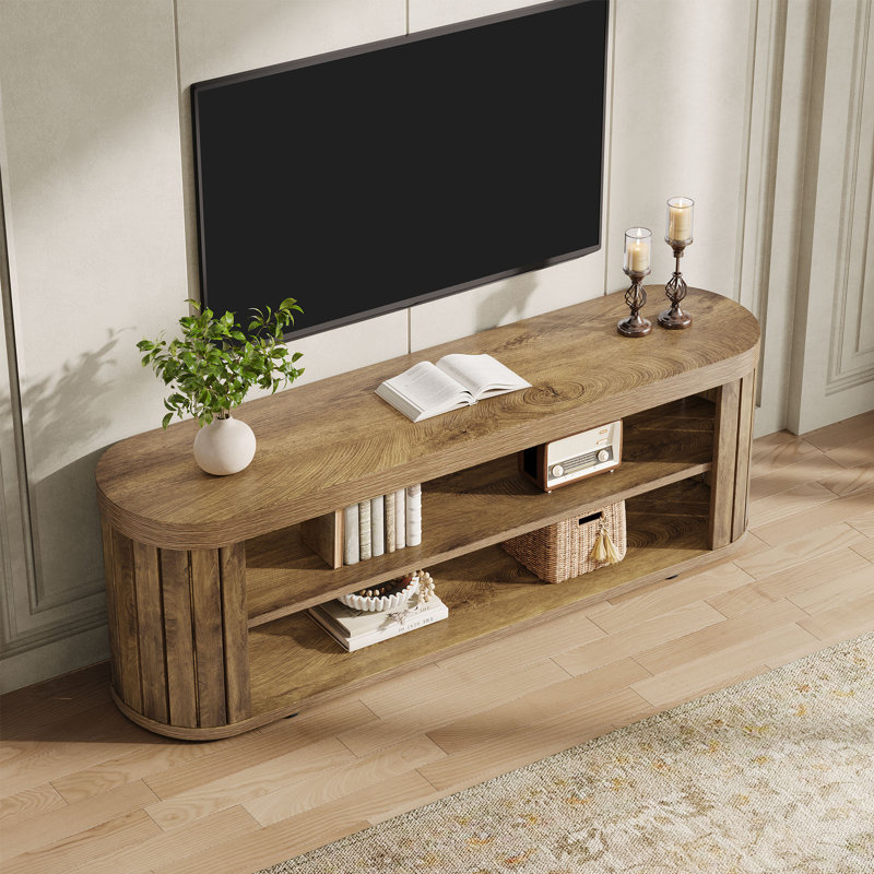 Meuble télé 2 niveaux 47,2 pouces, Light Brown