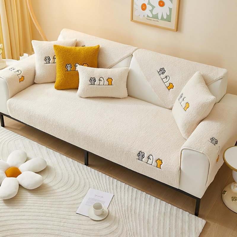 Leather Box Cushion Sofa Slipcover