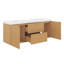 Meuble-lavabo mural double 59,3 po avec plateau en résine SMC, portes à fermeture en douceur, tiroirs divisés, armoire en panneau de fibres à densité moyenne peinte