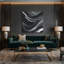 «Abstract Landscape 90», art mural sur toile noire-1097470035